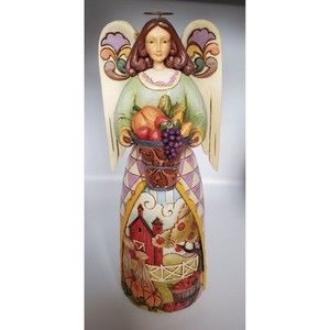 Jim Shore Autumn's Bounty Musical Angel Figurine New In Box